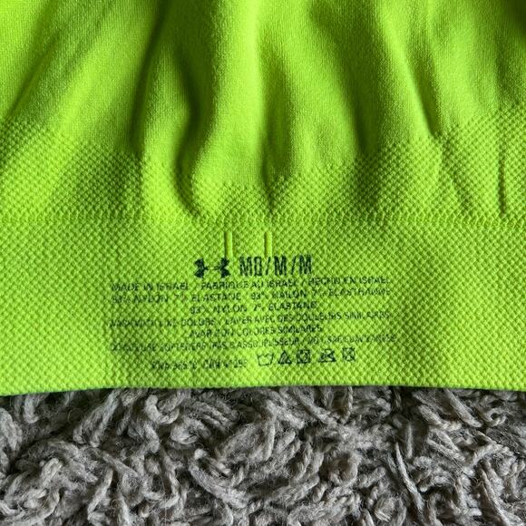Under Armour Neon Yellow Racerback Sports Bra Size Medium - Picture 3 of 3